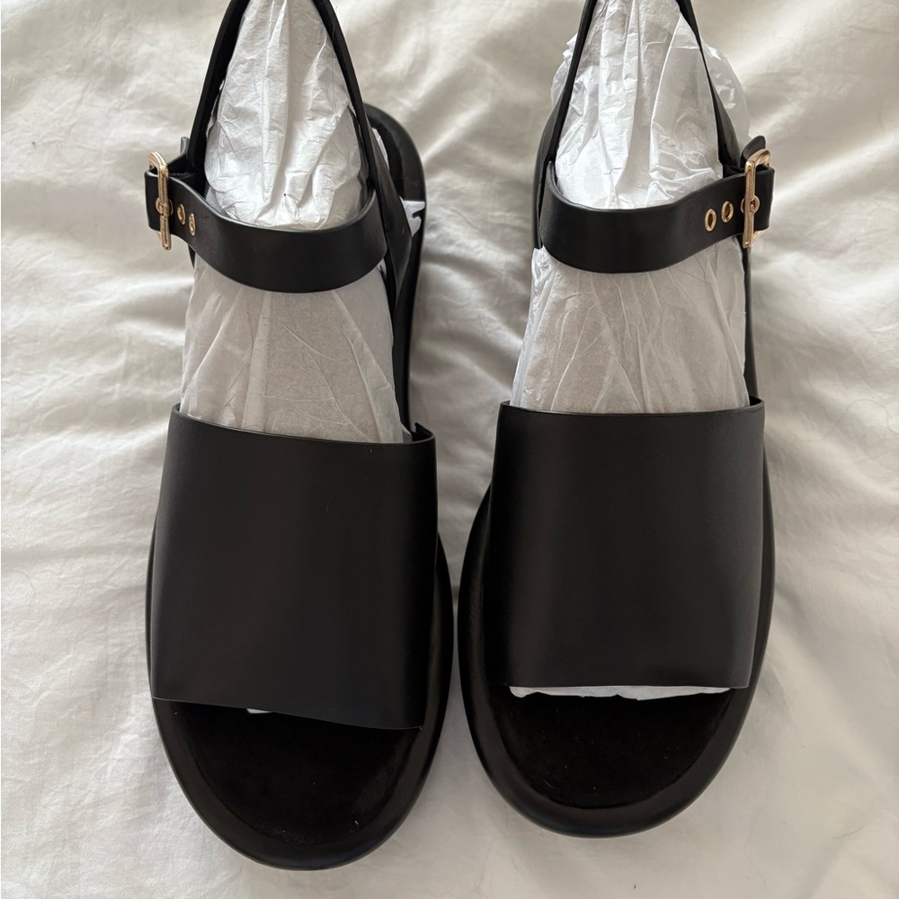 NEW! Kelsi Dagger Black Birdie Platform Sandals - Genuine Leather - Picture 10 of 14
